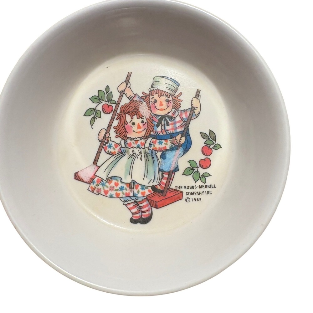 1969 Oneida Raggedy Ann Andy‎ Melamine Small Bowl Bobbs-Merrill 3258 White